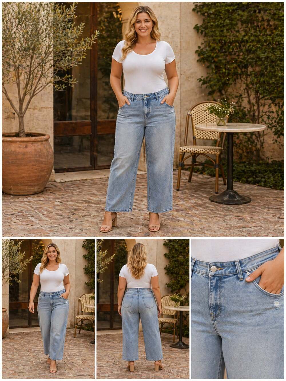Madewell Low-Slung Straight Criss-Cross Waist Jeans 18W Light Wash NWT